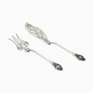 Cut Silver Fish Knife and Fork, Set of 2