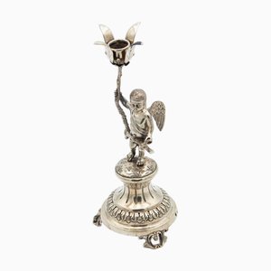 Silver Toothpick Holder with Miniature Angel
