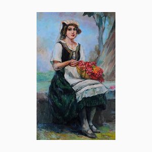 Narciso Morais, Woman, Oil on Panel