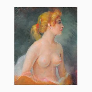 Narciso Morais, Weiblicher Akt, Pastell auf Papier