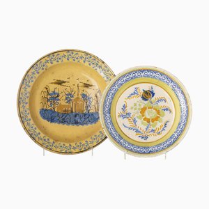 Faience Plates, Set of 2