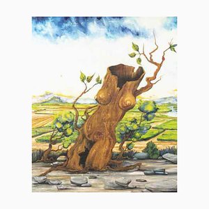 António Lima, Baum, Öl auf Leinwand
