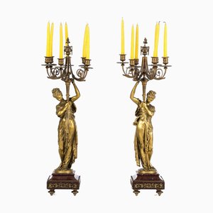 Candleholders by Albert Carrier-Belleuse, Set of 2