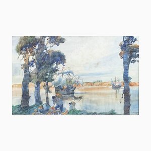 Barros Ferkel, Ankunft in Brasilien, Aquarell auf Papier