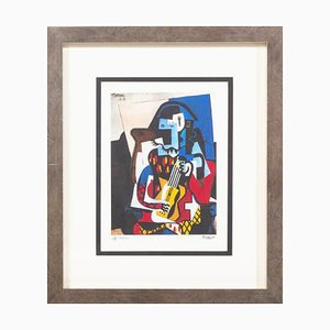 Pablo Picasso, Músico Arlequín, Litografía sobre Papel