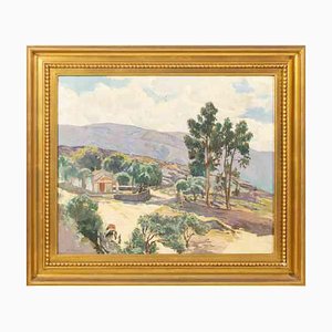 Henri Edouard Huguenin, paisaje, óleo sobre lienzo