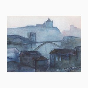 Paulo Villas-Boas, Arrábida Bridge, Aquarell auf Papier