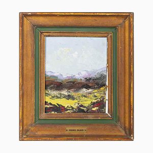 Pedro Olaio, Landschaft, Öl auf Holz