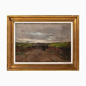 Ezekiel Pereira, Landscape with Shepherd and Flock, Oil on Canvas