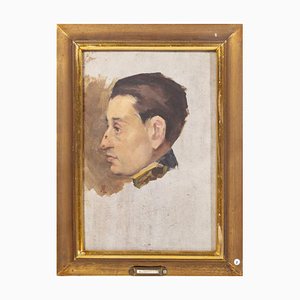 Artur Loureiro, Male Head Study, Oil on Wood, Framed