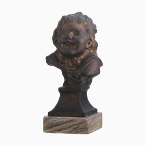 Büstenskulptur aus vergoldeter Bronze