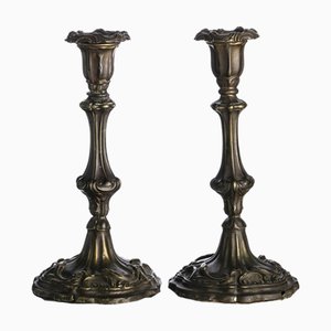 Candlesticks in Gilded Metal, Set of 2