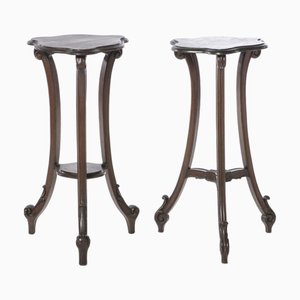 Columns in Carved Walnut, Set of 2