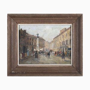European School, Square, Oil on Wood, Framed