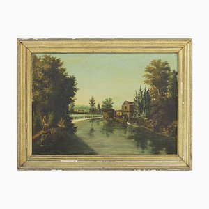 John Peixoto, Flusslandschaft, Öl auf Leinwand, Gerahmt
