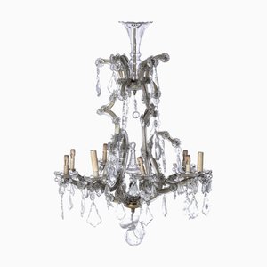 Lustre à Neuf Lumières avec Structure en Bronze