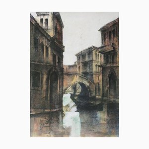 Veduta di Venezia, Tecnica mista su carta, 1988