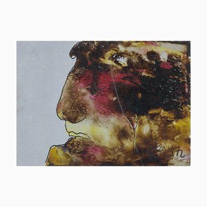 Mario Silva, Face, Mixed Media on Paper, 1970s