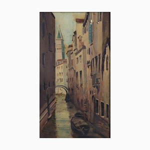 Ansicht von Venedig, 20. Jh., Öl auf Holz