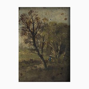 European School Artist, Landschaft, Öl auf Holz