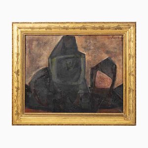Julio Resende, Frau mit Früchten, Öl auf Leinwand