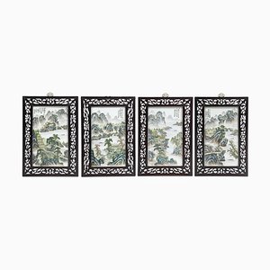 Porcelain Suspension Plates, Set of 4