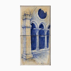 Obra de azulejos de porcelana pintada del siglo XX de Paulino Gonçalves