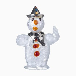 Schneemann Figur aus Murano Kristall