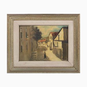Rural Landscape with Figures, Oil on Plate