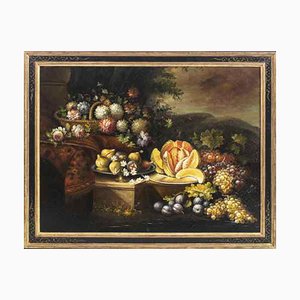 Still Life, 1800s, Oil on Canvas Glued to Wood