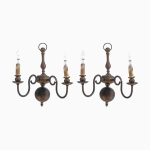 Zweiflammige Wandlampen, 2er Set