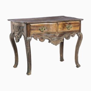 Portuguese Side Table in Carved Walnut