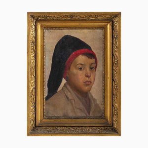 E. Pules, Portrait d'un Garçon Campino, Huile sur Toile