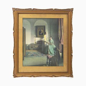 Artiste Européen, Scène d'Intérieur, Gravure Couleur