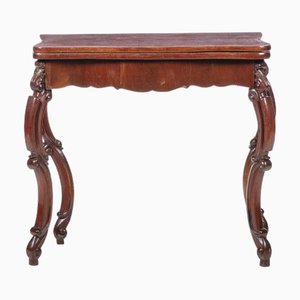 Romantic Game Table in Carved Mahogany