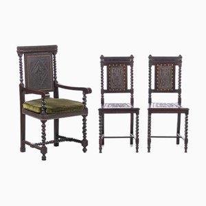 Sessel und Beistellstühle, 3 . Set