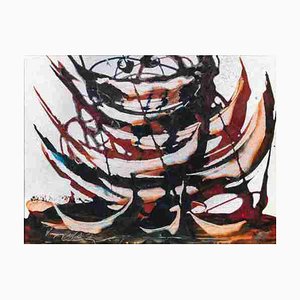 Stella De Brito, Boats, Mixed Media on Paper