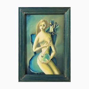Bulgarian School Artist, Female Nude, Oil on Canvas, Framed