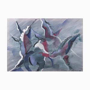 Manuel Dias, Abstrakte Komposition, Aquarell auf Papier