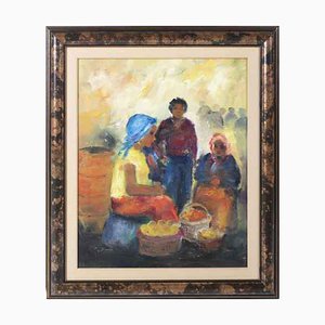 Jose White, Fruit Sellers, Oil on Canvas, 20th Century