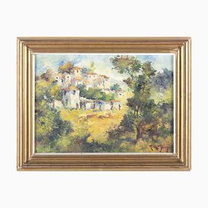 Rosa Mendes, Passage with Houses, Oil on Platex