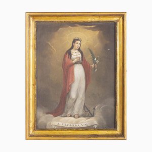 Portugiesischer Schulkünstler, Saint Philomena, Öl auf Leinwand
