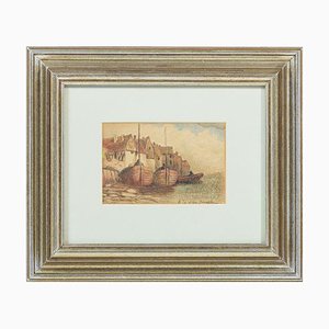 Francisco Da Silva Gouveia, Boats, Watercolor
