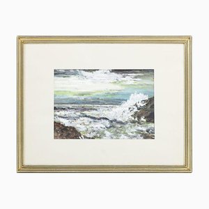 Alfredo Ramos Ayres Pereira, Rough Sea Caxinas, Vila Do Conde, Gouache on Paper