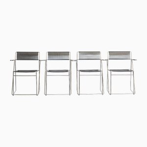 Vintage Nuova X-Line Chairs by Niels Jørgen Haugesen for Hybodan AS, Denmark 1970s, Set of 4
