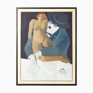 Francisco Simões, Liebesbriefe, Öl auf Leinwand