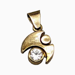 14 Karat Gold Pendant with Rock Crystal by Karl Laine