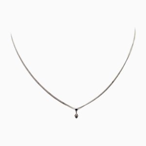 18 Karat White Gold Necklace with Stone
