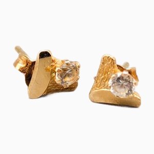 Gold Earrings with Stones, Set of 2