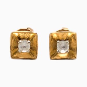 Gold Earrings with Spinels, Set of 2
